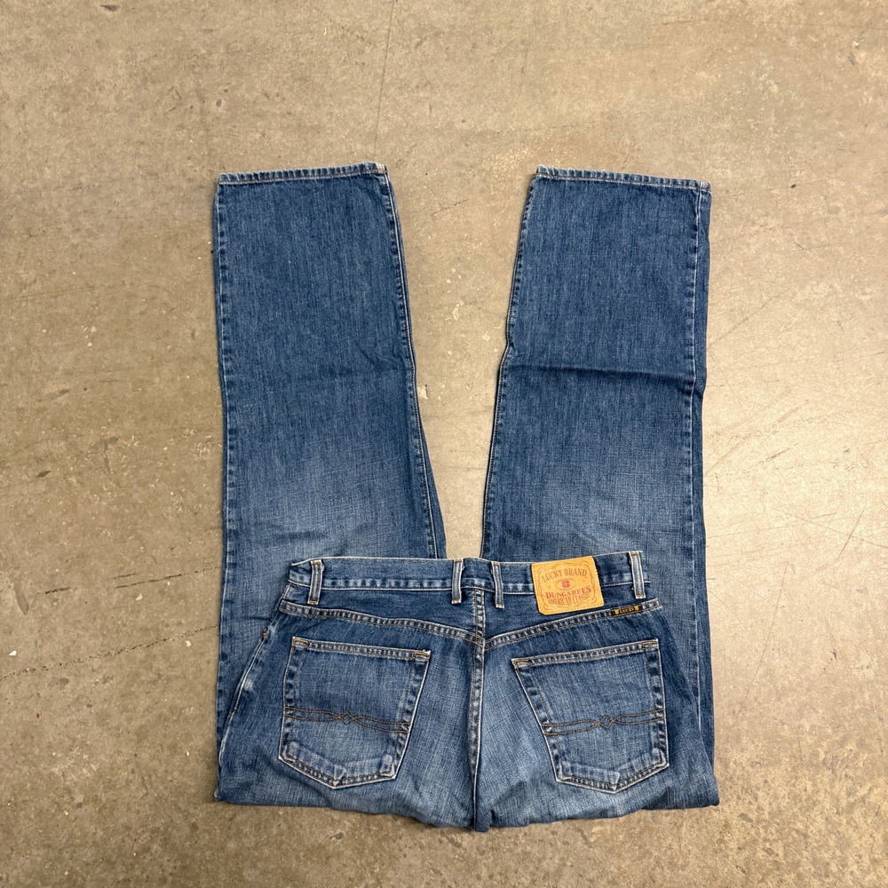 Lucky Brand Dungarees Mens 34 American Made Relaxed Fit Blue Jeans Classic Relax